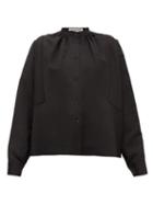 Matchesfashion.com Jil Sander - Sunday P.m. Gathered-neck Satin Blouse - Womens - Black