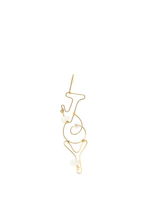 Matchesfashion.com Marni - Joy Beaded Single Drop Earring - Womens - Gold Multi