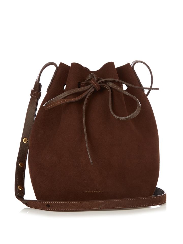 Mansur Gavriel Brown-lined Mini Suede Bucket Bag
