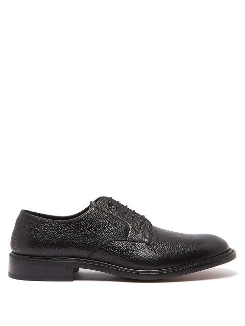 Matchesfashion.com O'keeffe - Pebbled Leather Derby Shoes - Mens - Black