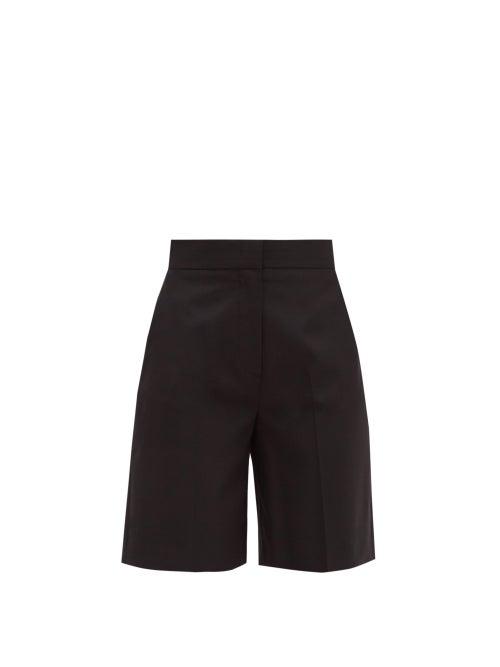 Matchesfashion.com Msgm - High-rise Wool Bermuda Shorts - Womens - Black