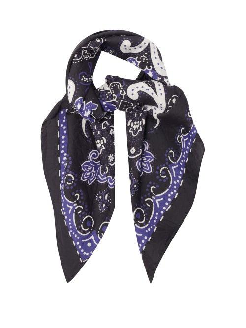 Matchesfashion.com Acne Studios - Vette Paisley-print Cotton-blend Scarf - Womens - Blue Multi
