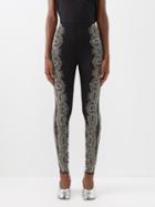 Raey - Deco Beaded Embellished Leggings - Womens - Metallic