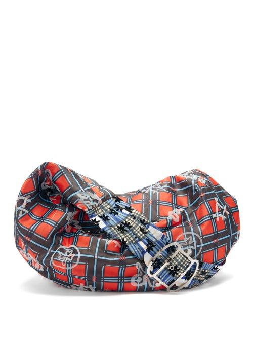 Matchesfashion.com Chopova Lowena - Tignes Checked Taffeta Shoulder Bag - Womens - Red Multi