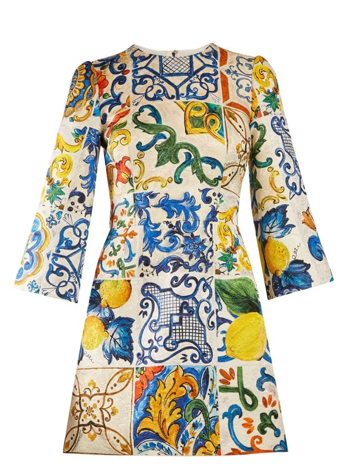 Dolce & Gabbana Majolica-print Brocade Dress