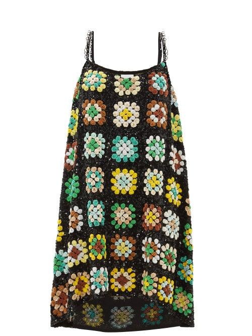 Matchesfashion.com Ashish - Relaxed Sequinned Slip Dress - Womens - Green Multi