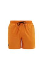 Matchesfashion.com Burberry - Grafton Rubberised Logo Plaque Swim Shorts - Mens - Orange