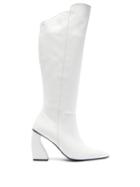 Matchesfashion.com Marques'almeida - Point Toe Leather Knee High Boots - Womens - White