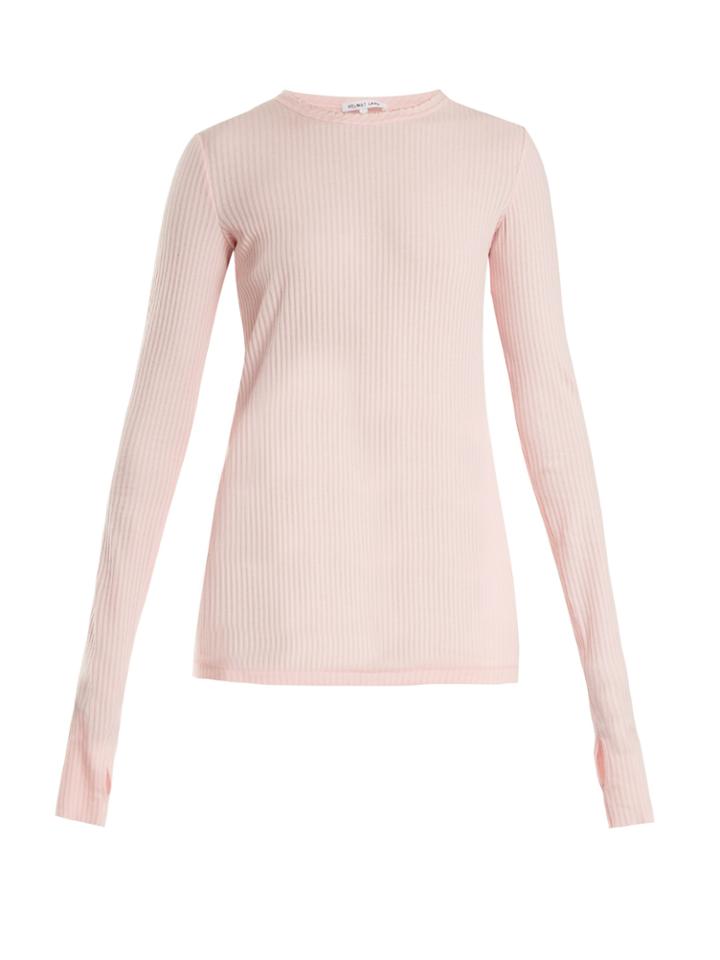 Helmut Lang Round-neck Ribbed-knit Cotton Top