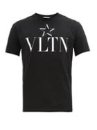 Matchesfashion.com Valentino - Star Logo-print Cotton-jersey T-shirt - Mens - Black White