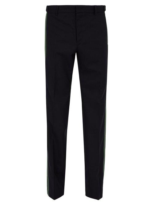 Matchesfashion.com Stella Mccartney - Wool Crepe Straight Leg Trousers - Mens - Navy