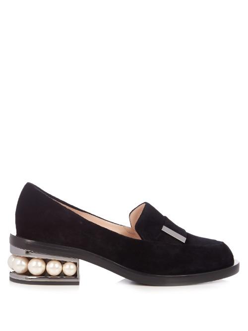 Nicholas Kirkwood Casati Pearl-heeled Velvet Loafers