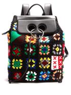 J.w.anderson Pierce Crochet And Leather Backpack