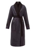 Matchesfashion.com Loewe - Layered Nylon And Wool Coat - Womens - Navy