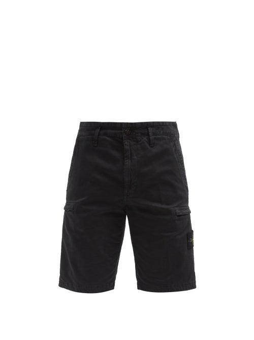 Matchesfashion.com Stone Island - Washed Stretch-twill Cargo Shorts - Mens - Black