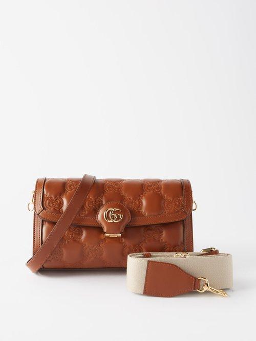 Gucci - Gg-matelass Small Leather Cross-body Bag - Womens - Tan