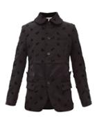 Matchesfashion.com Comme Des Garons Comme Des Garons - Velvet Clover-appliqu Twill Jacket - Womens - Black