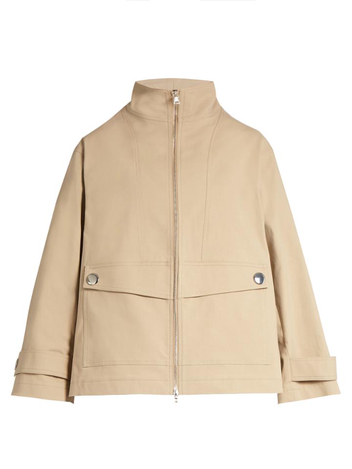Adam Lippes Stand-collar Stretch-cotton Jacket