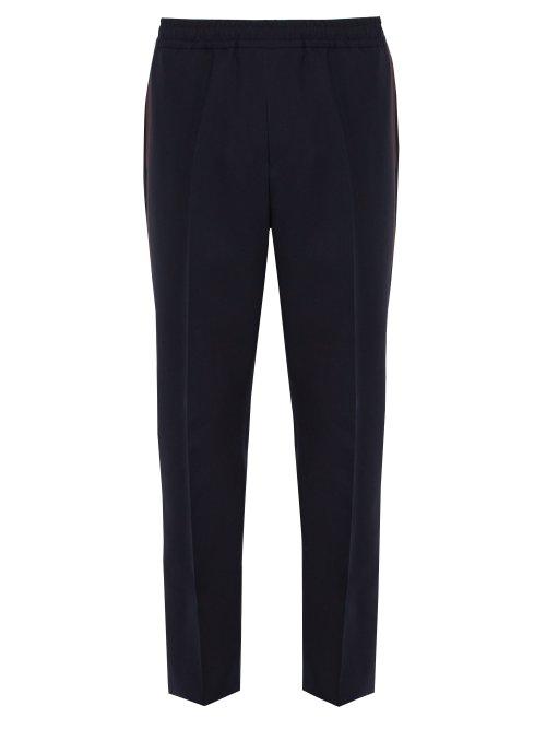 Matchesfashion.com Givenchy - Side Stripe Wool Twill Trousers - Mens - Navy