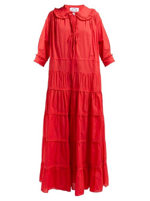 Matchesfashion.com Evi Grintela - Maria Cotton Maxi Dress - Womens - Red