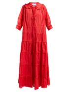 Matchesfashion.com Evi Grintela - Maria Cotton Maxi Dress - Womens - Red