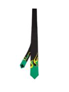 Matchesfashion.com Prada - Flame Print Silk Twill Tie - Mens - Black Multi