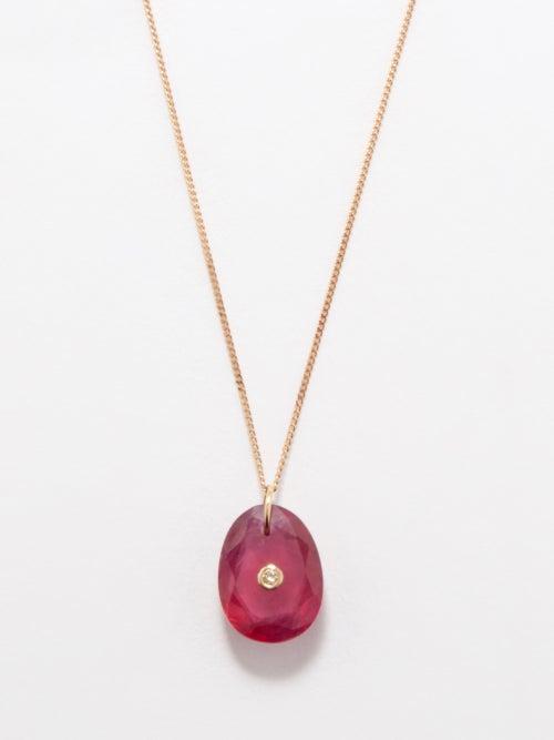 Pascale Monvoisin - Orso No.1 Diamond, Ruby & 9kt Gold Necklace - Womens - Red Gold