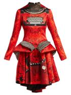 Matchesfashion.com Mary Katrantzou - Typo Printed Silk Twill Mini Dress - Womens - Black Red
