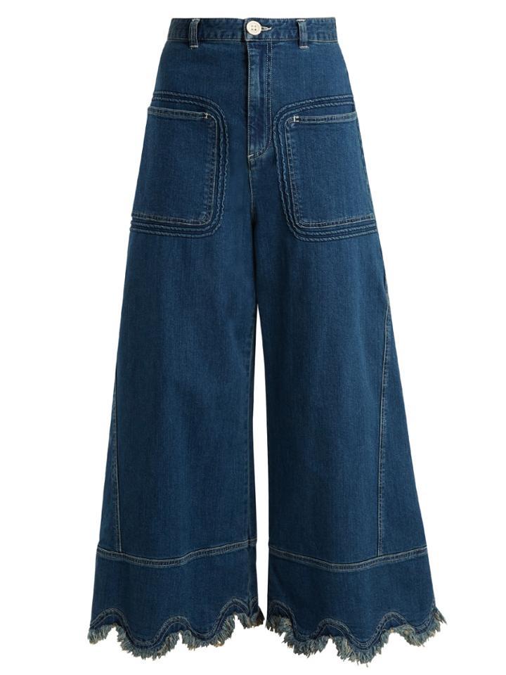 See By Chloé Scallop-hem Wide-leg Jeans