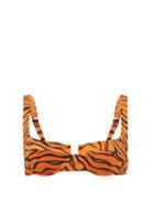 Matchesfashion.com Reina Olga - Brigitte Underwired Balconette Bikini Top - Womens - Orange Print