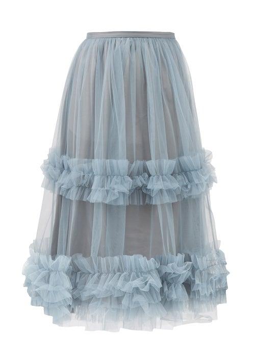 Molly Goddard - Thelma Tulle Midi Skirt - Womens - Grey