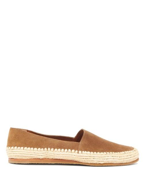 Matchesfashion.com Casablanca 1942 - Diego Suede And Raffia Espadrilles - Mens - Beige