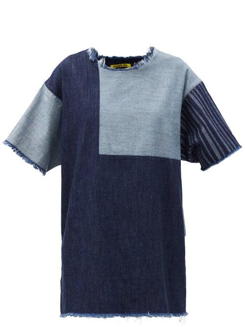 Matchesfashion.com Marques'almeida - Hero Patchwork Upcycled-denim Mini Dress - Womens - Denim