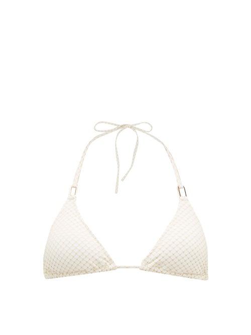 Matchesfashion.com Melissa Odabash - Cancun Embroidered Jersey Triangle Bikini Top - Womens - White Multi