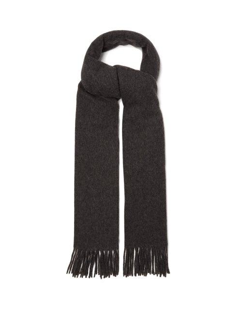 Totme - Fringed Felted-wool Scarf - Womens - Grey