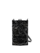 Matchesfashion.com Valentino Garavani - Atelier Petal-effect Leather Mini Shoulder Bag - Womens - Black
