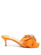 Christian Louboutin - Marie Anne 55 Crystal-embellished Grosgrain Mules - Womens - Orange