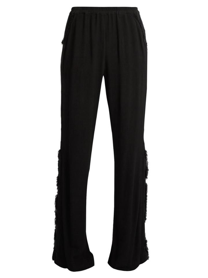 Raquel Allegra Frayed-edge Crepe Trousers