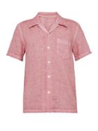 Matchesfashion.com 120% Lino - Point Collar Linen Polo Shirt - Mens - Pink