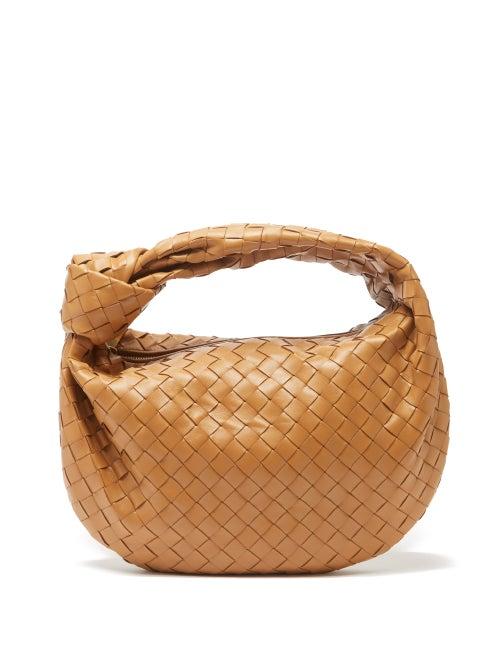 Bottega Veneta - Jodie Intrecciato-leather Clutch Bag - Womens - Tan