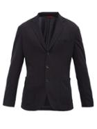 Matchesfashion.com Brunello Cucinelli - Single-breasted Wool-piqu Blazer - Mens - Navy