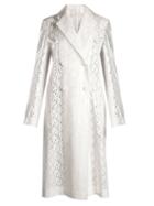 Matchesfashion.com Calvin Klein 205w39nyc - Coated Overlay Broderie Anglaise Coat - Womens - White