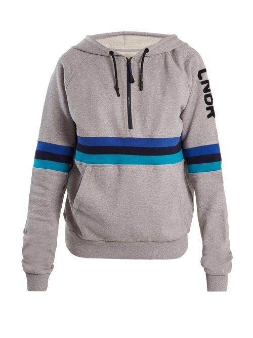 Matchesfashion.com Lndr - Antics Cotton Jersey Performance Hooded Sweatshirt - Womens - Grey Multi
