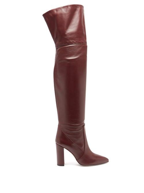 Matchesfashion.com Paris Texas - Over-the-knee Leather Boots - Womens - Burgundy