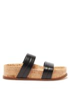 Gabriela Hearst - Striker Leather Slides - Womens - Black