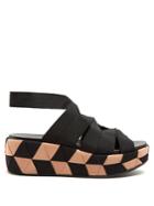 Salvatore Ferragamo Elettra Canvas Flatform Sandals