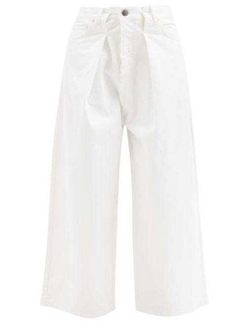 Raey - Extra Fold Organic-cotton Wide-leg Jeans - Womens - White