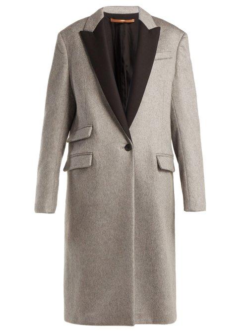 Matchesfashion.com Summa - Contrast Panel Cashmere Coat - Womens - Black Grey