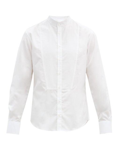Matchesfashion.com Bourrienne Paris X - Romancier Stand-collar Cotton-poplin Bib Shirt - Mens - White