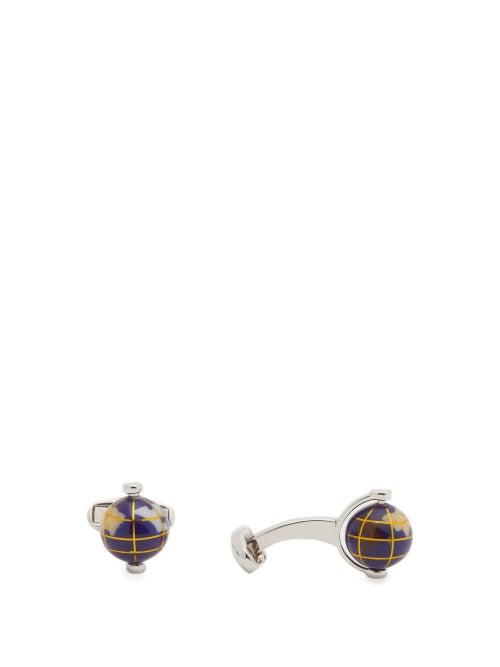 Matchesfashion.com Paul Smith - Spinning-globe Metal And Resin Cufflinks - Mens - Silver Multi